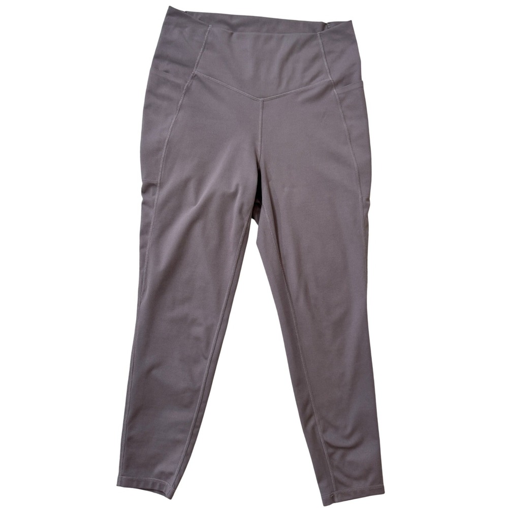 Jockey Womens High Waisted Active Leggings with Pockets Mauve Taupe Large